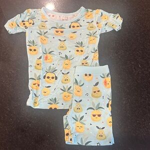 Little Sleepies Pineapple Print Short Sleeve Pajama Set - Blue
